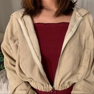 sand colored cropped jacket